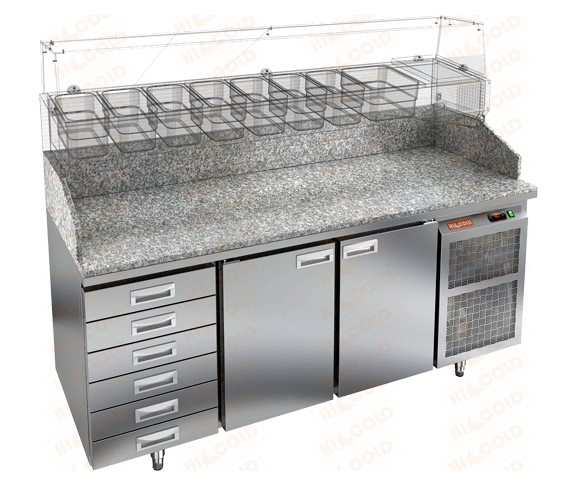 Стол охлаждаемый для пиццы HICOLD PZ4-11/GN 6R